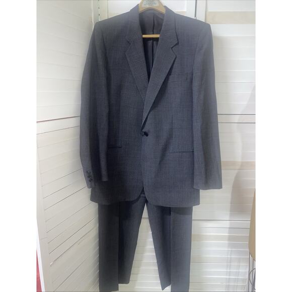 Cachet 2 Piece Men’s 100% Wool Suit Gray Charcoal Sz 42R Lined Made In Canada - Picture 1 of 14